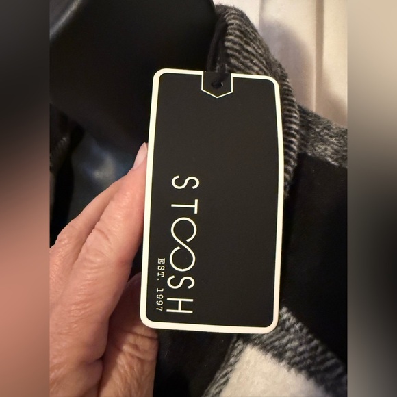 Stoosh NWT Wool-Mix Panel Buffalo Plaid Shacket Sz L - Picture 4 of 8